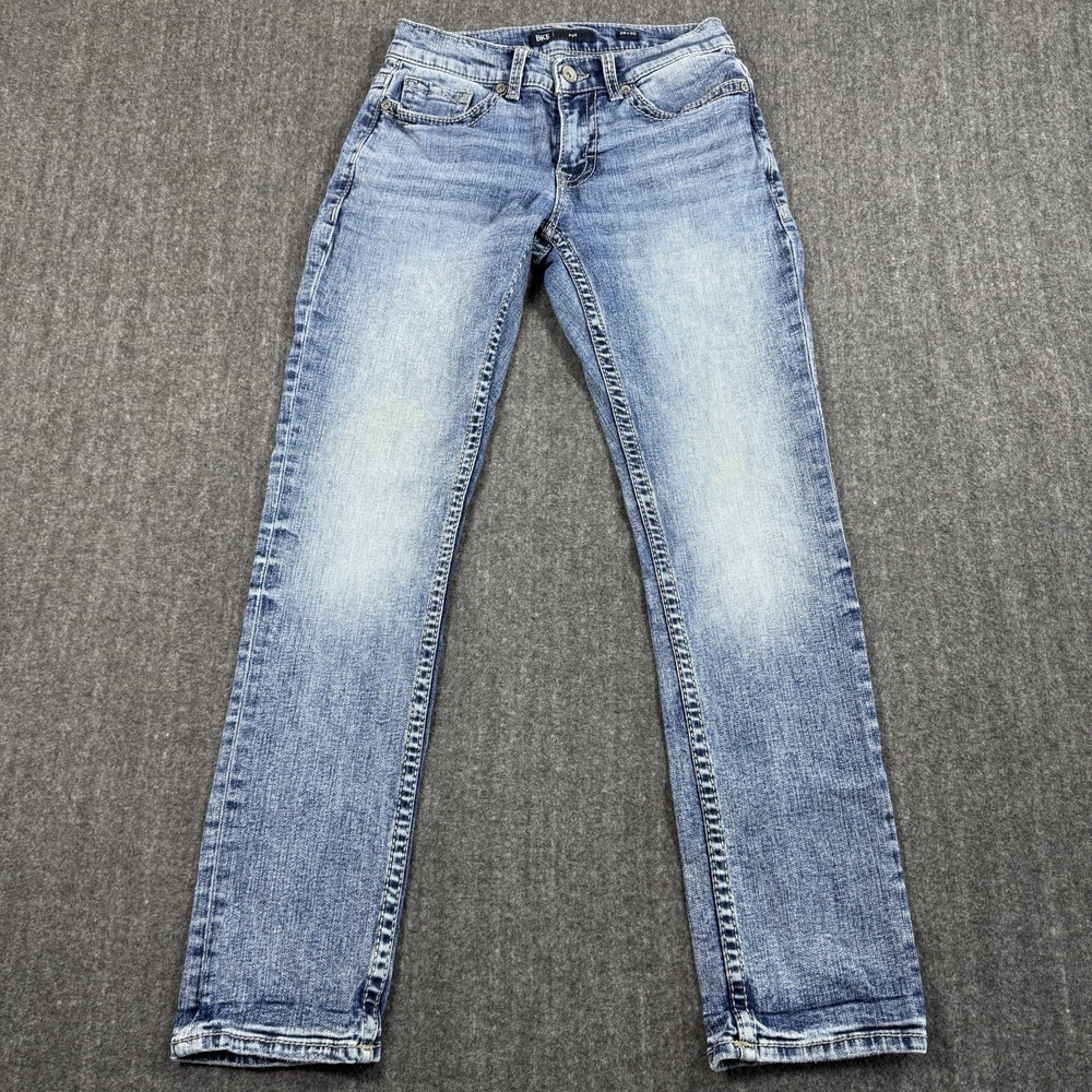 BKE Alec Jeans Mens 28x30 Blue Wash Denim Distressed Actual 26x29